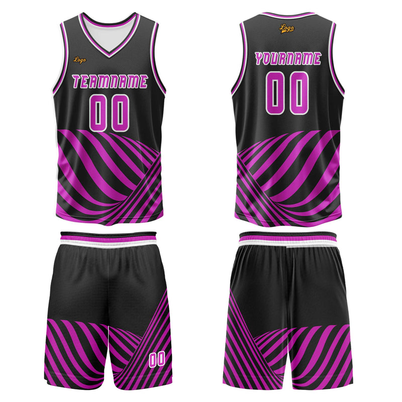 Custom Purple Basketball Jersey Uniform Suit Printed Your Logo Name Number