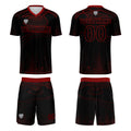 Custom Black Red Soccer Jerseys for Men Women Personalized Soccer Uniforms for Adult and Kid enthsush