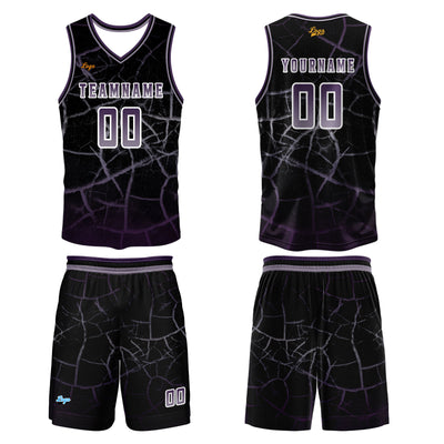 Custom Gray-violet Basketball Jersey Uniform Suit Printed Your Logo Name Number enthsush