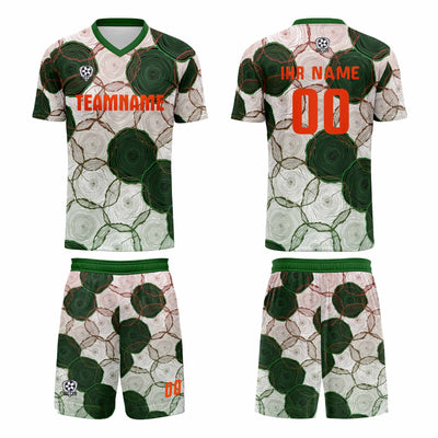 Custom Dark Green Red Jerseys for Men Women Personalized Soccer Uniforms for Adult and Kid enthsush