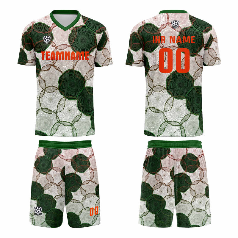 Custom Dark Green Red Jerseys for Men Women Personalized Soccer Uniforms for Adult and Kid