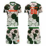 Custom Dark Green Red Jerseys for Men Women Personalized Soccer Uniforms for Adult and Kid