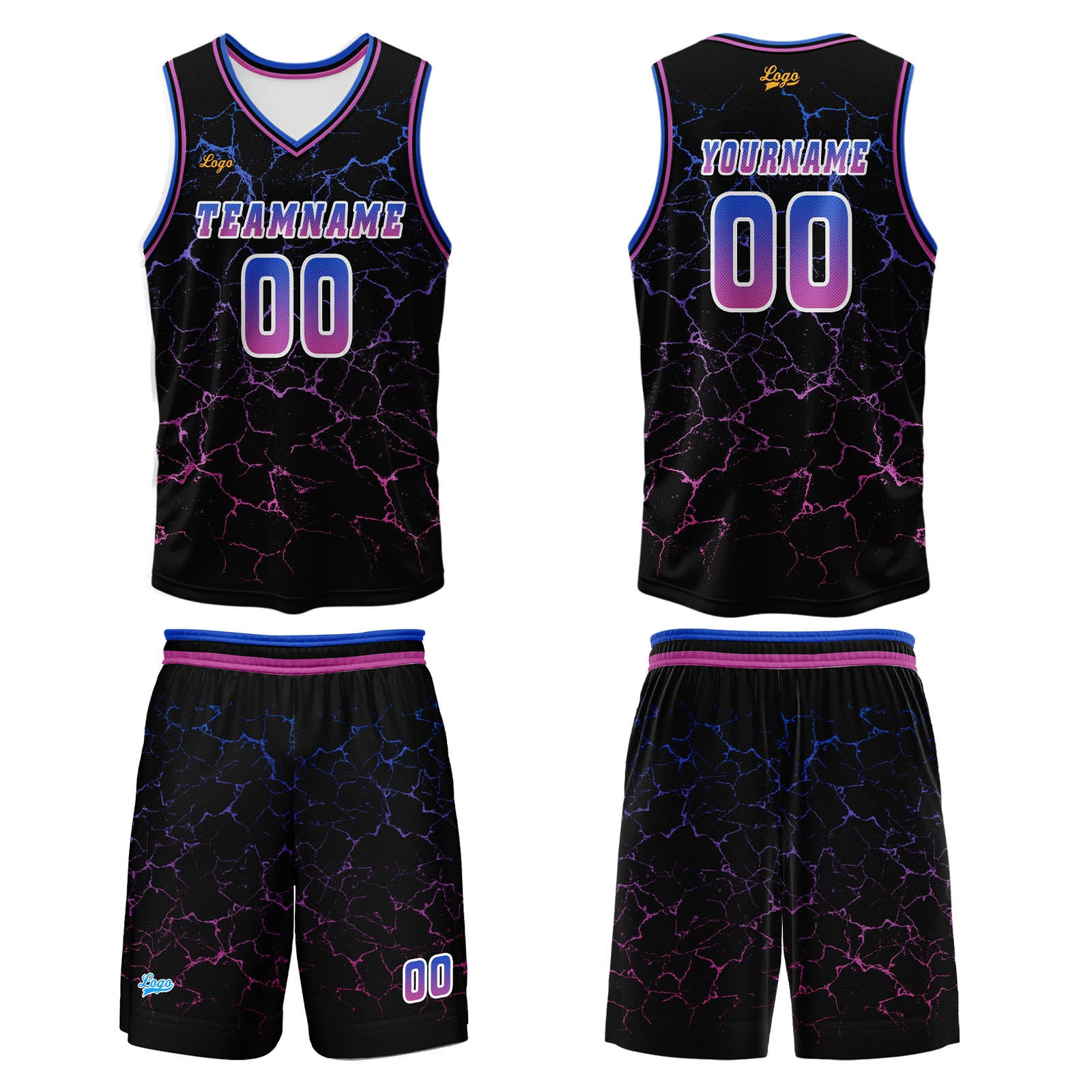 Custom Rose Purple Basketball Jersey Uniform Suit Printed Your Logo Name Number enthsush