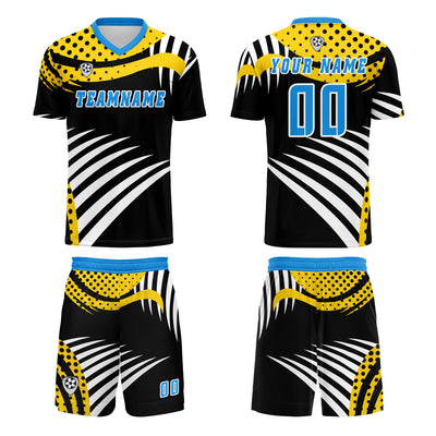Custom Yellow Blue Jerseys for Men Women Personalized Soccer Uniforms for Adult and Kid enthsush