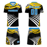Custom Yellow Blue Jerseys for Men Women Personalized Soccer Uniforms for Adult and Kid
