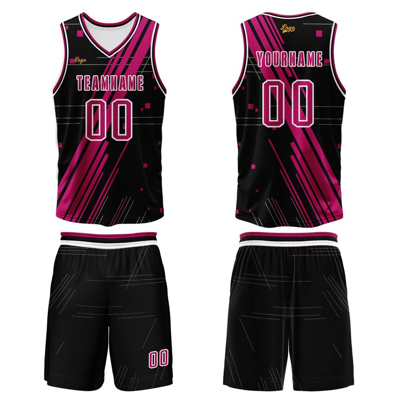 Custom Black Rose Red Basketball Jersey Uniform Suit Printed Your Logo Name Number