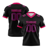 Custom Black Pink Football Jersey Personalized Football Shirts for Men Women  Printed Team Name Number Logo