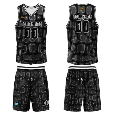 Custom Black Basketball Jersey Uniform Suit Printed Your Logo Name Number enthsush