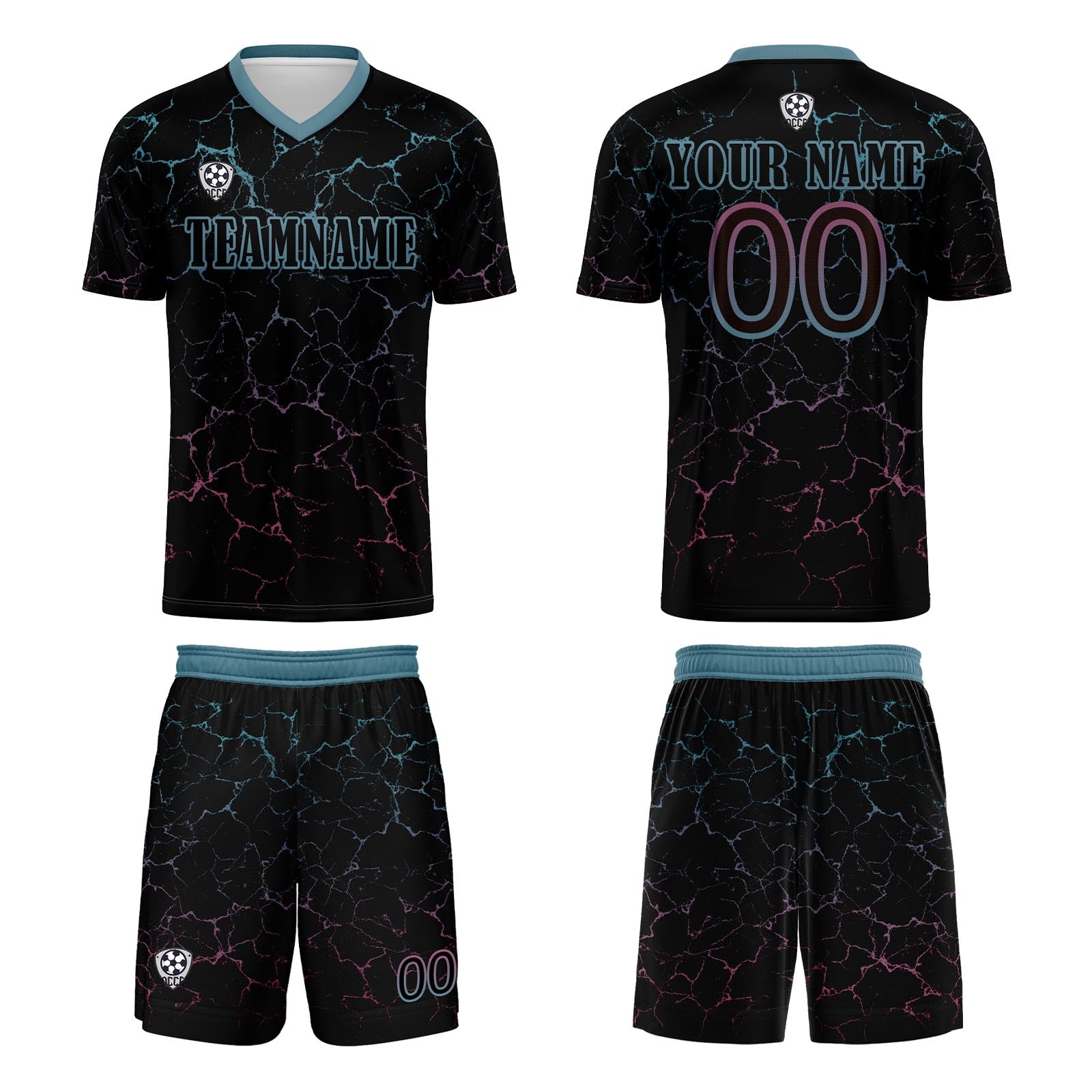 Custom Black Pink Jerseys for Men Women Personalized Soccer Uniforms for Adult and Kid enthsush