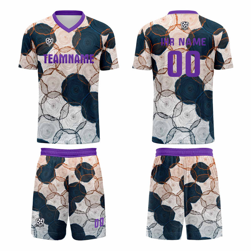 Custom Purple Dark Blue Jerseys for Men Women Personalized Soccer Uniforms for Adult and Kid