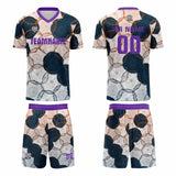 Custom Purple Dark Blue Jerseys for Men Women Personalized Soccer Uniforms for Adult and Kid