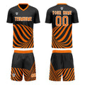 Custom Black Orange Soccer Jerseys for Men Women Personalized Soccer Uniforms for Adult and Kid enthsush