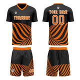 Custom Black Orange Soccer Jerseys for Men Women Personalized Soccer Uniforms for Adult and Kid