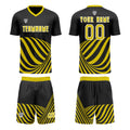 Custom Black Yellow Soccer Jerseys for Men Women Personalized Soccer Uniforms for Adult and Kid enthsush