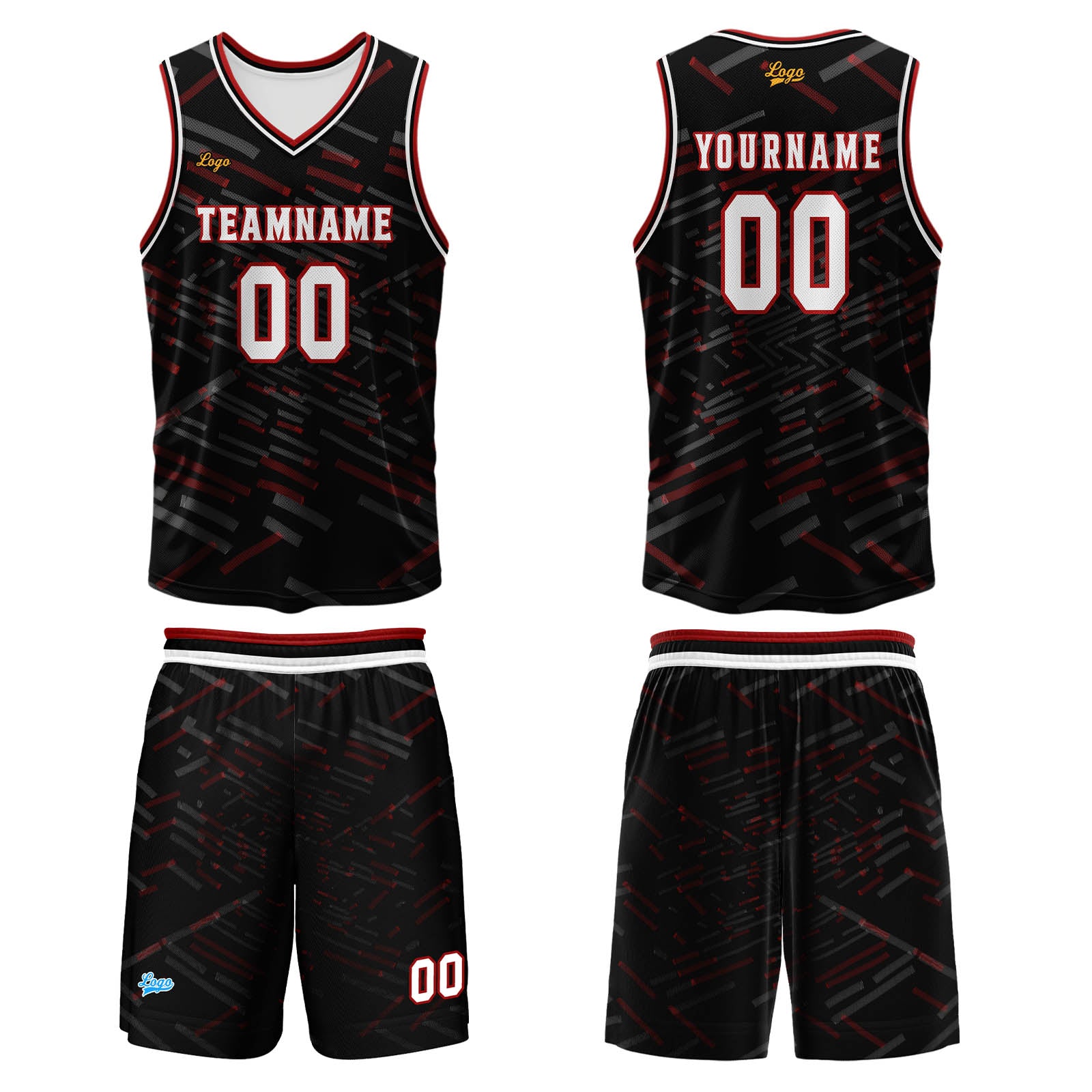 Custom Red Basketball Jersey Uniform Suit Printed Your Logo Name Number enthsush