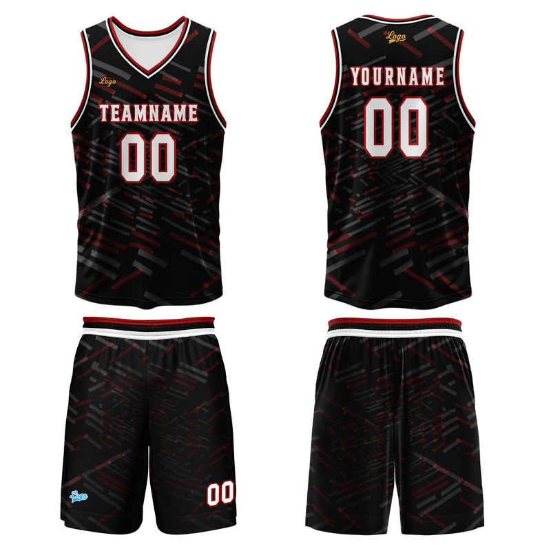 Custom Red Basketball Jersey Uniform Suit Printed Your Logo Name Number