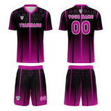 Custom Black Rose Purple Jerseys for Men Women Personalized Soccer Uniforms for Adult and Kid