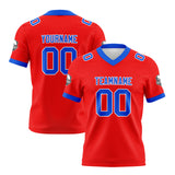 Custom Red Blue Football Jersey Personalized Football Shirts for Men Women  Printed Team Name Number Logo