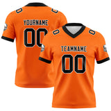 Custom Orange Black Football Jersey Personalized Football Shirts for Men Women  Printed Team Name Number Logo