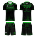 Custom Black Green Soccer Jerseys for Men Women Personalized Soccer Uniforms for Adult and Kid enthsush