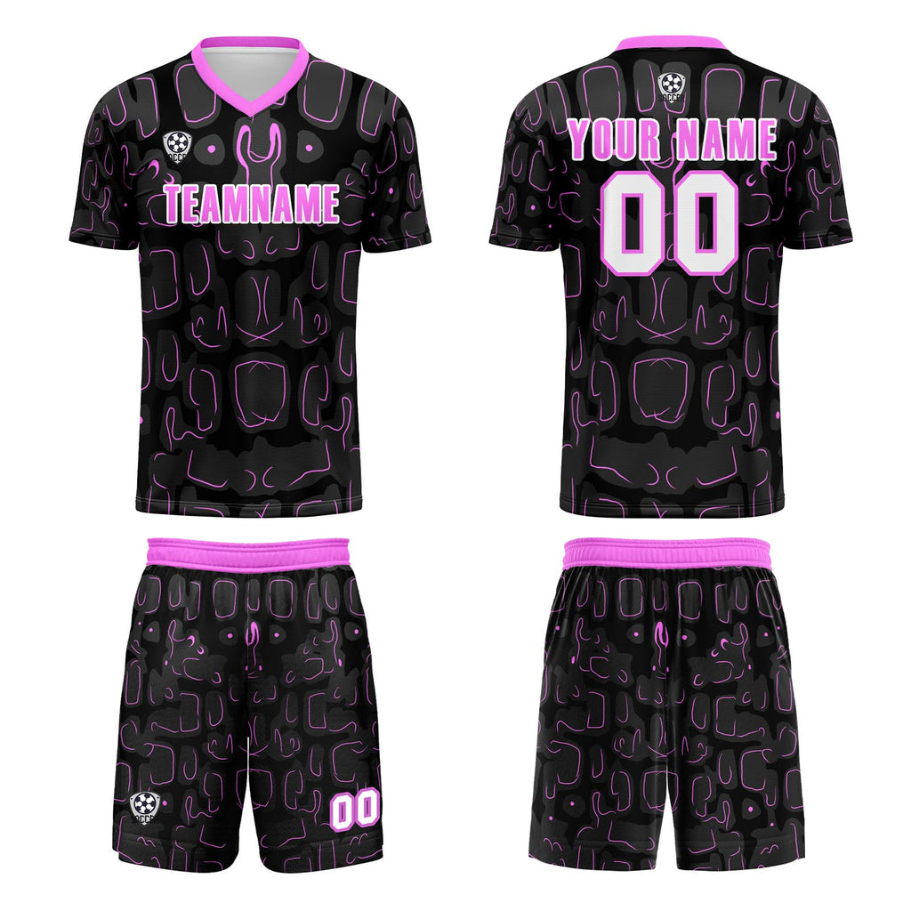 Custom Black Rose Red Jerseys for Men Women Personalized Soccer Uniforms for Adult and Kid enthsush