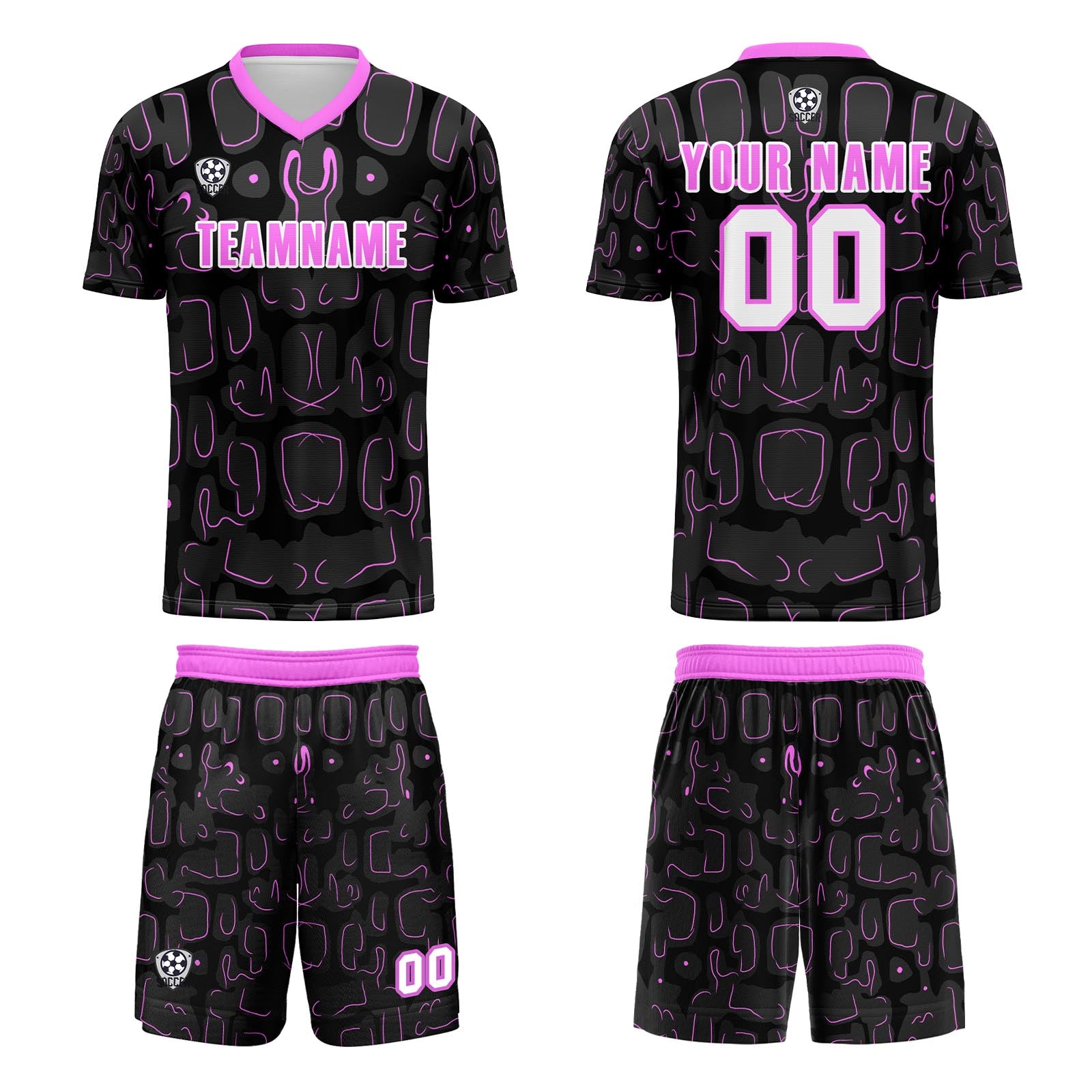 Custom Black Rose Red Jerseys for Men Women Personalized Soccer Uniforms for Adult and Kid enthsush