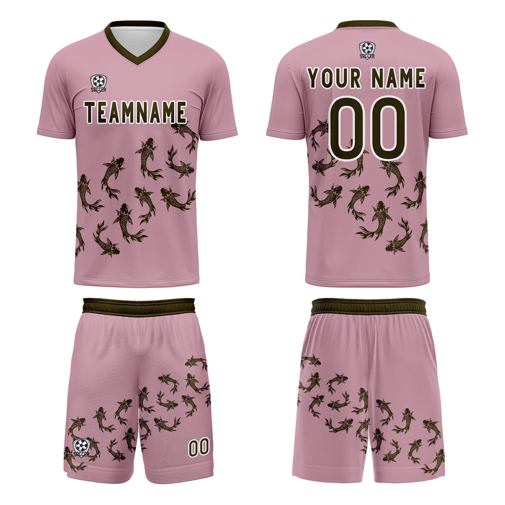 Custom Pink Jerseys for Men Women Personalized Soccer Uniforms for Adult and Kid enthsush