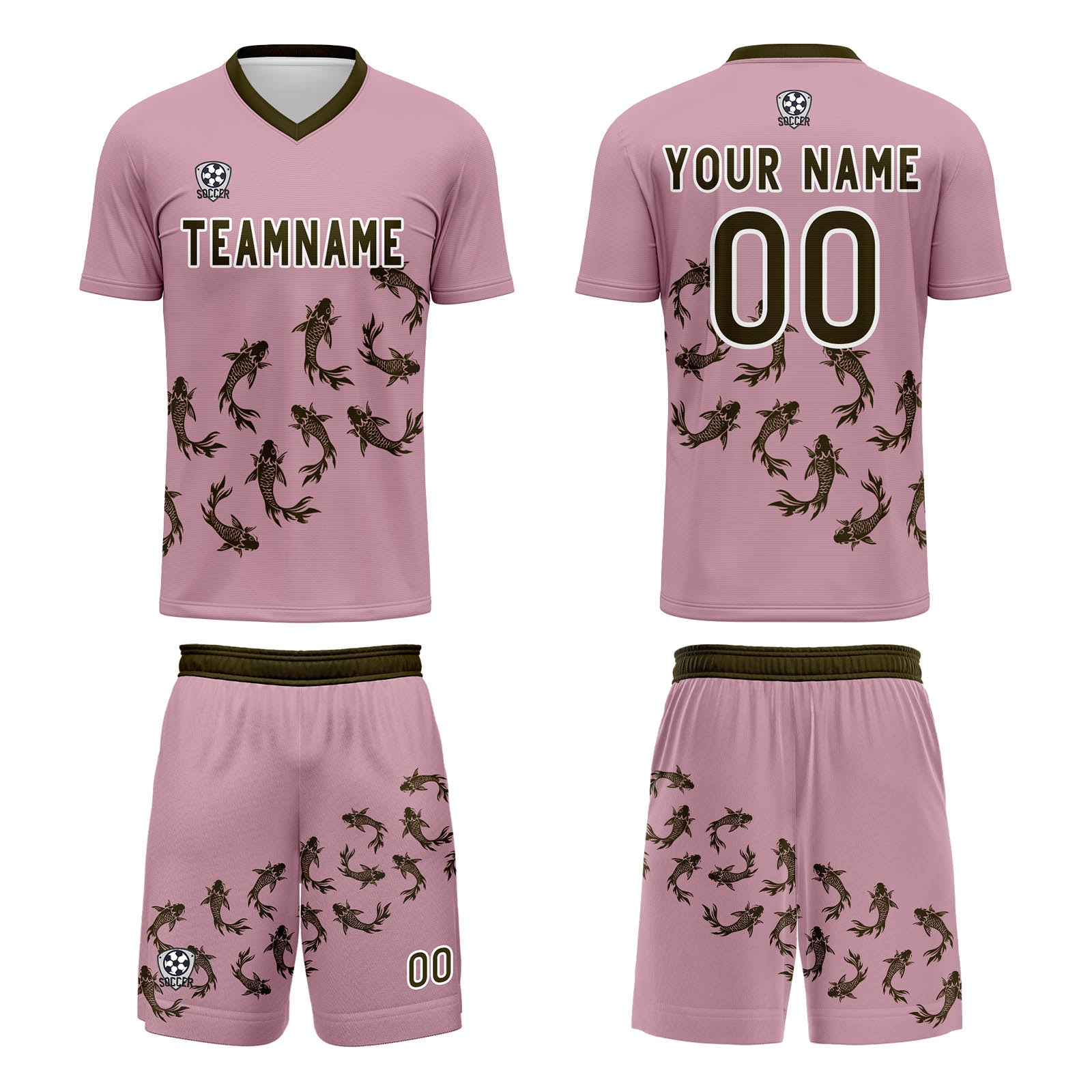 Custom Pink Jerseys for Men Women Personalized Soccer Uniforms for Adult and Kid enthsush
