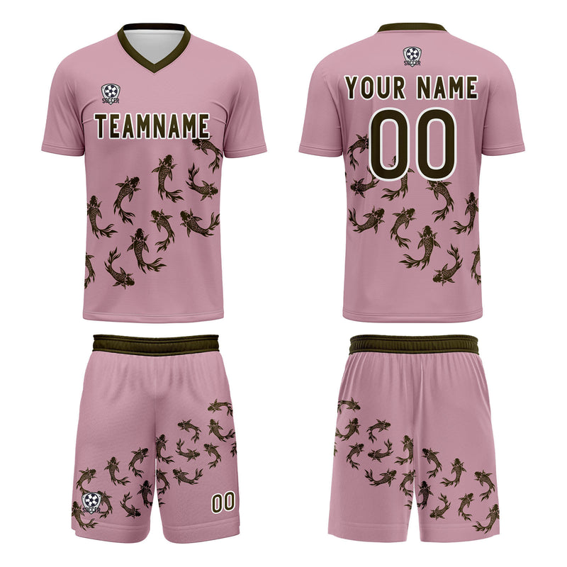 Custom Pink Jerseys for Men Women Personalized Soccer Uniforms for Adult and Kid