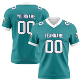 Custom Aqua White Football Jersey Personalized Football Shirts for Men Women  Printed Team Name Number Logo