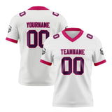 Custom White Pink Football Jersey Personalized Football Shirts for Men Women  Printed Team Name Number Logo
