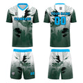 Custom Green Blue Jerseys for Men Women Personalized Soccer Uniforms for Adult and Kid enthsush