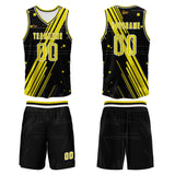 Custom Black Yellow Basketball Jersey Uniform Suit Printed Your Logo Name Number