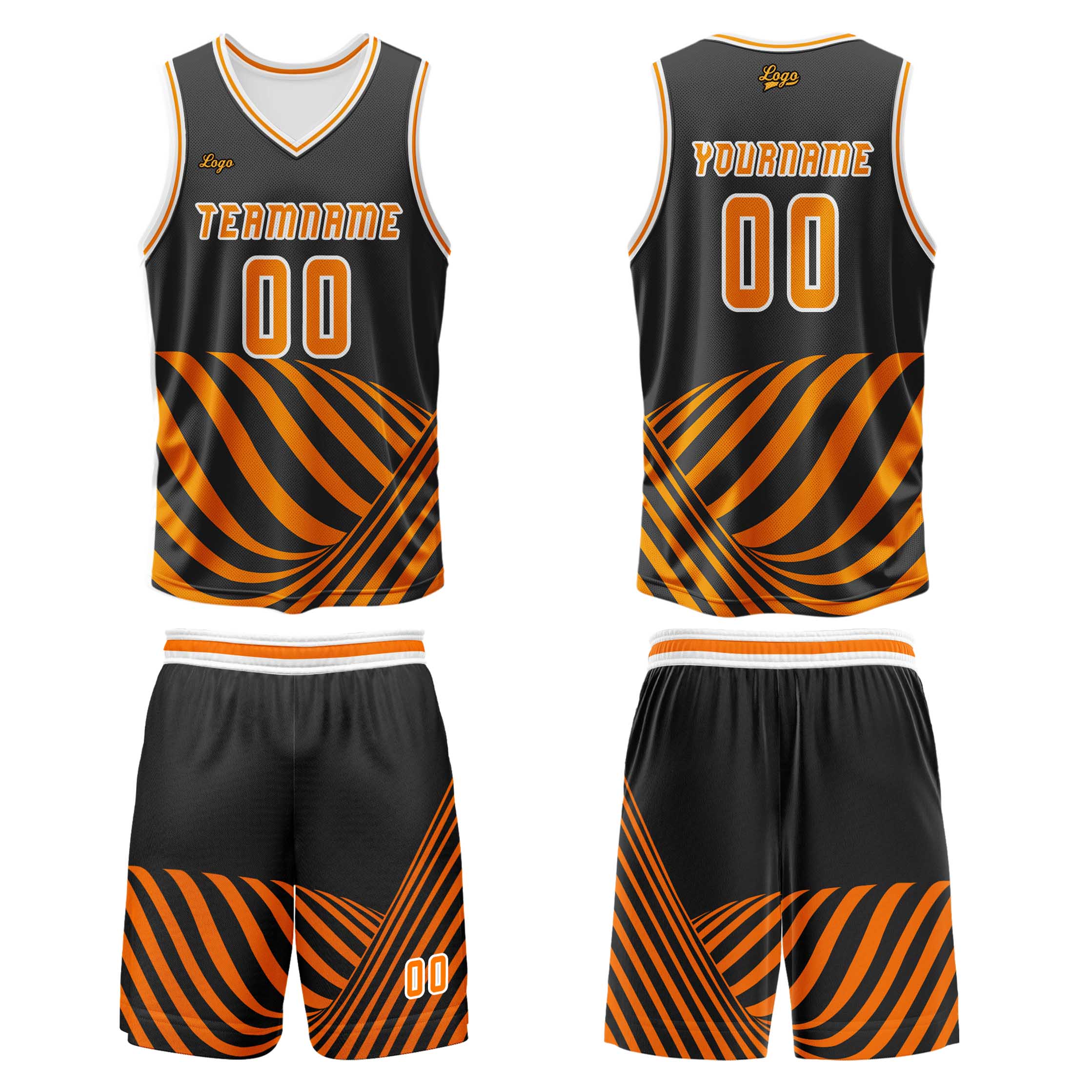 Custom Orange Basketball Jersey Uniform Suit Printed Your Logo Name Number enthsush