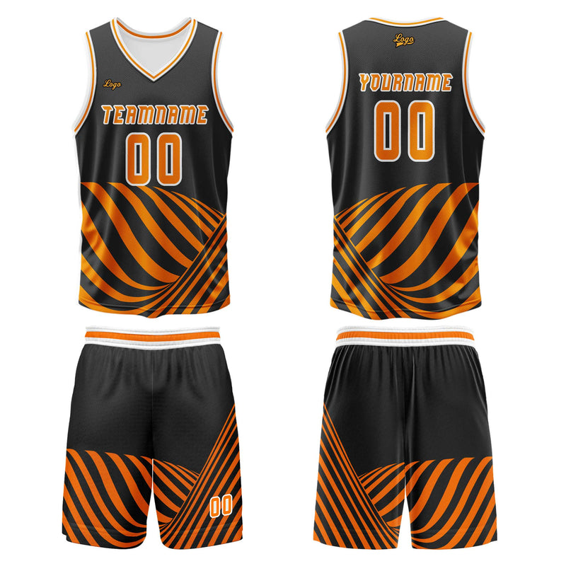 Custom Orange Basketball Jersey Uniform Suit Printed Your Logo Name Number