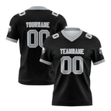 Custom Black Grey Football Jersey Personalized Football Shirts for Men Women  Printed Team Name Number Logo