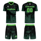 Custom Green Light Blue Jerseys for Men Women Personalized Soccer Uniforms for Adult and Kid