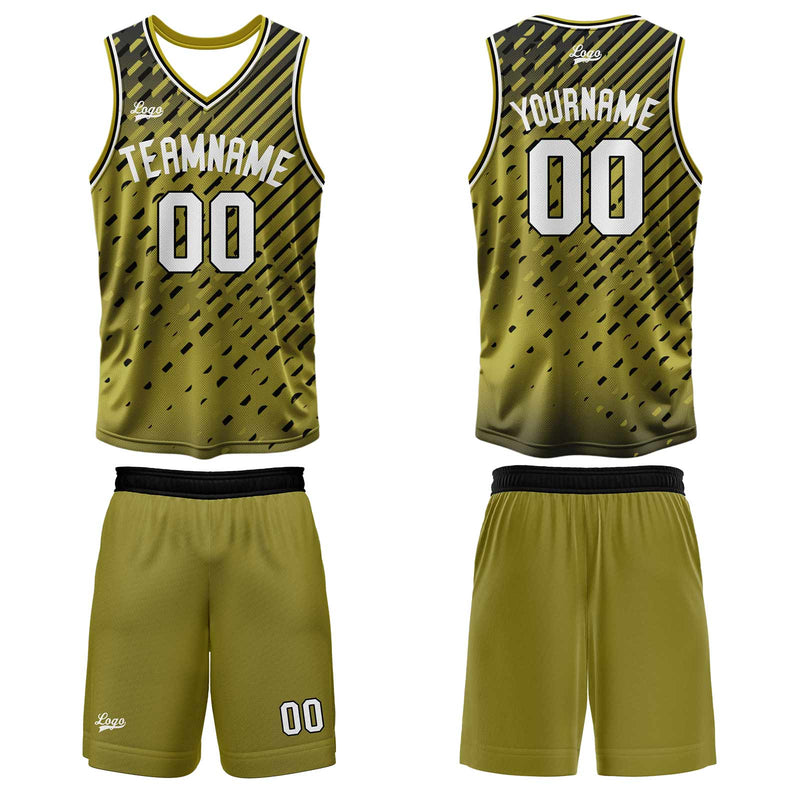 Custom Yellow Basketball Jersey Uniform Suit Printed Your Logo Name Number