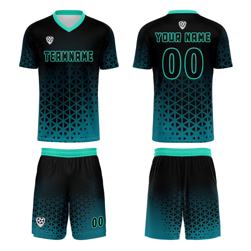 Custom Green Jerseys for Men Women Personalized Soccer Uniforms for Adult and Kid