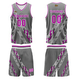 Custom Ash Powder Basketball Jersey Uniform Suit Printed Your Logo Name Number