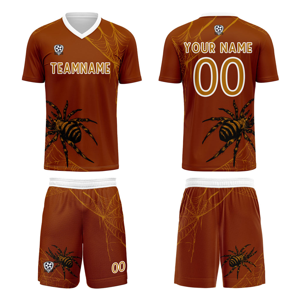 Custom Orange Jerseys for Men Women Personalized Soccer Uniforms for Adult and Kid enthsush