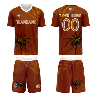 Custom Orange Jerseys for Men Women Personalized Soccer Uniforms for Adult and Kid enthsush