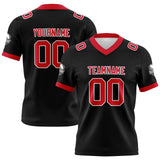 Custom Black Red Football Jersey Personalized Football Shirts for Men Women  Printed Team Name Number Logo