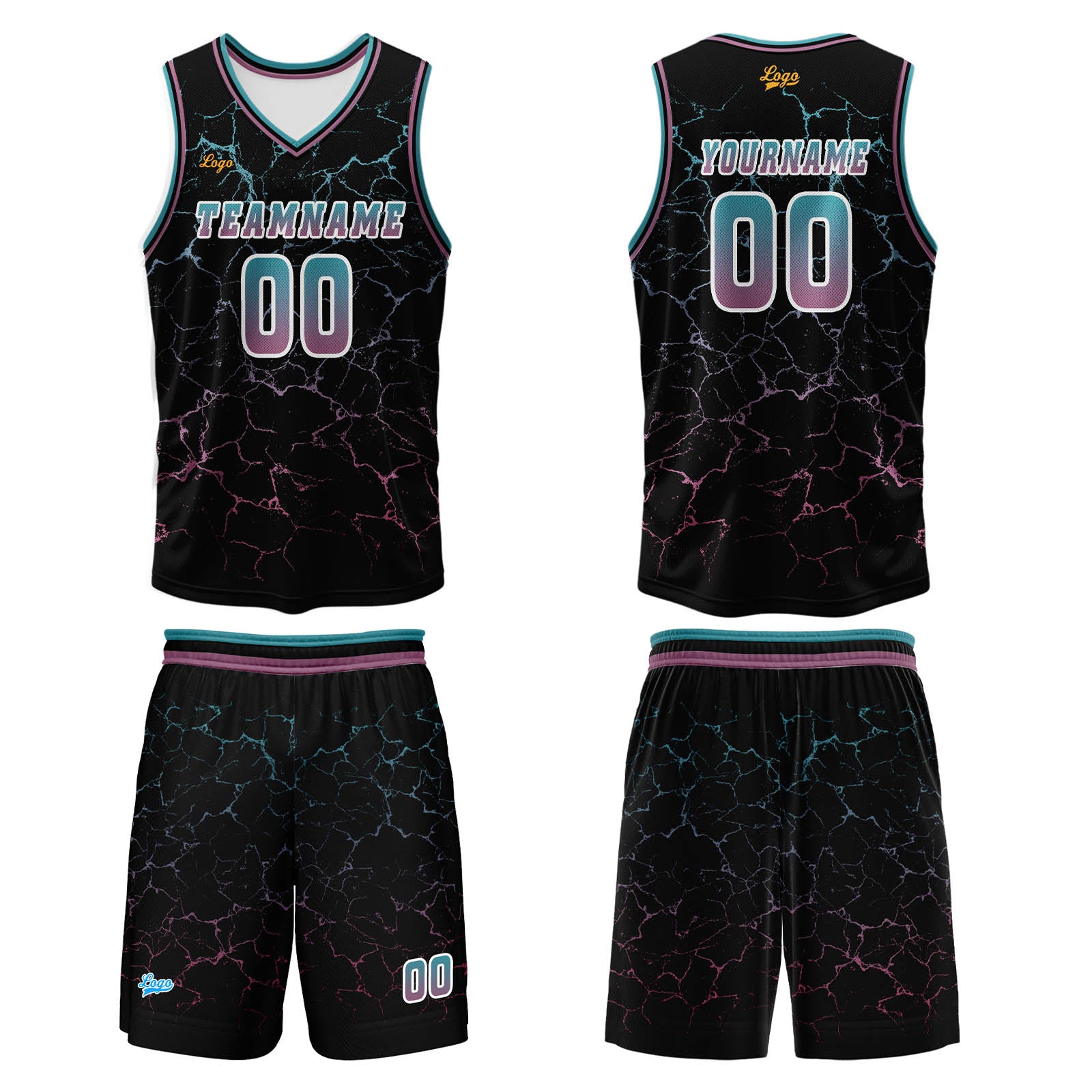 Custom Blue Powder Basketball Jersey Uniform Suit Printed Your Logo Name Number enthsush