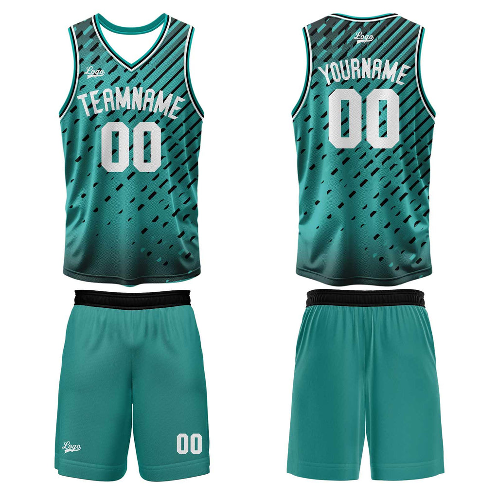 Custom Teal Basketball Jersey Uniform Suit Printed Your Logo Name Number enthsush