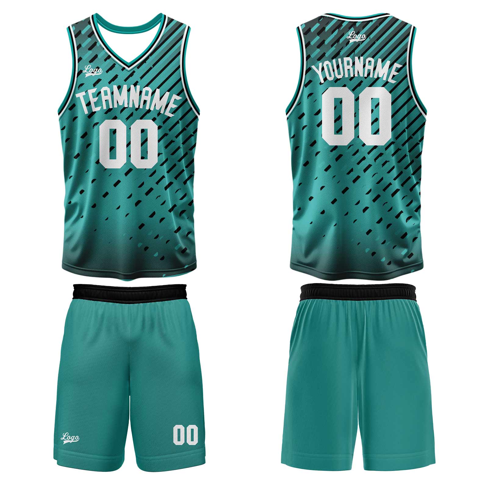 Custom Teal Basketball Jersey Uniform Suit Printed Your Logo Name Number enthsush