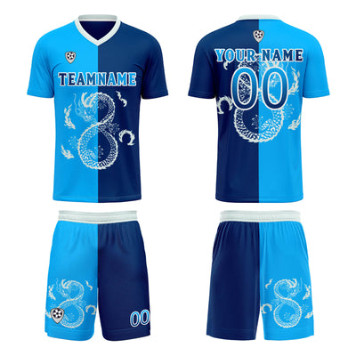 Custom Dark Blue Soccer Jerseys for Men Women Personalized Soccer Uniforms for Adult and Kid enthsush
