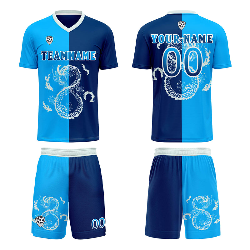Custom Dark Blue Soccer Jerseys for Men Women Personalized Soccer Uniforms for Adult and Kid