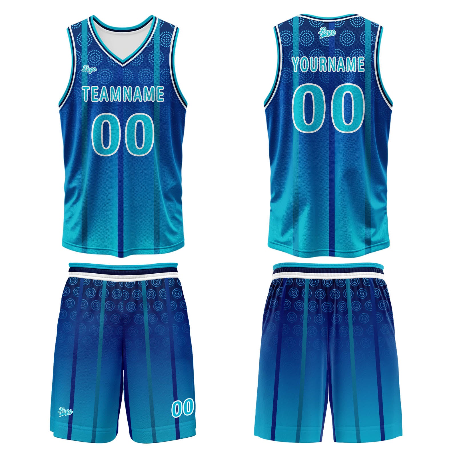 Custom Blue Basketball Jersey Uniform Suit Printed Your Logo Name Number enthsush