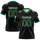 Custom Black Green Football Jersey Personalized Football Shirts for Men Women  Printed Team Name Number Logo